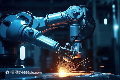 未來(lái)工廠人工智能機(jī)械臂流水線操作數(shù)字藝術(shù)